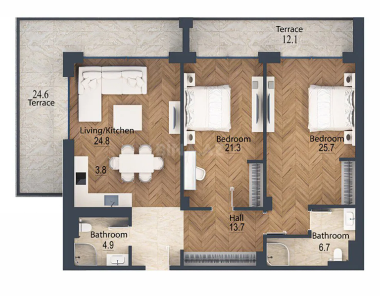 158,2 m²