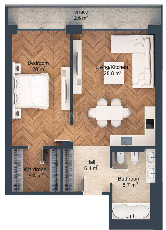 97,5 m²