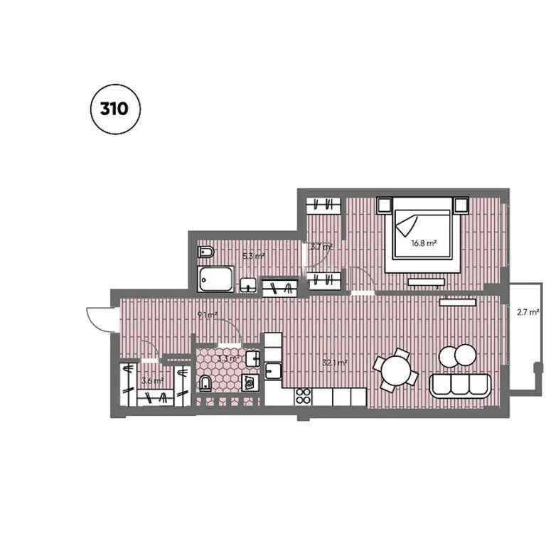 95,5 m²