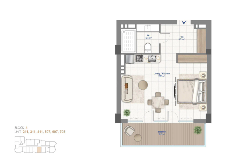 60,7 m²