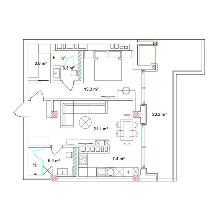 91,2 m²