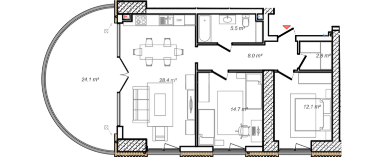 114,3 m²