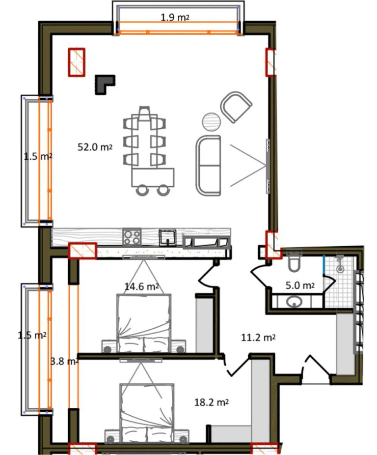 132,4 m²