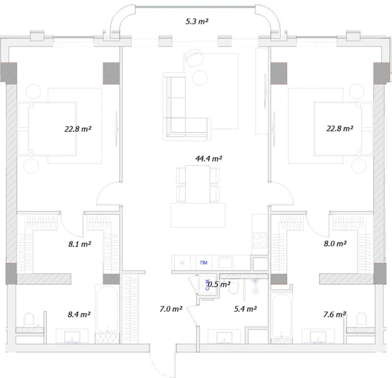 165,7 m²
