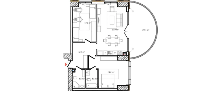 128,5 m²