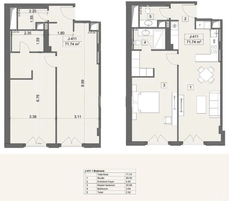 71,74 m²