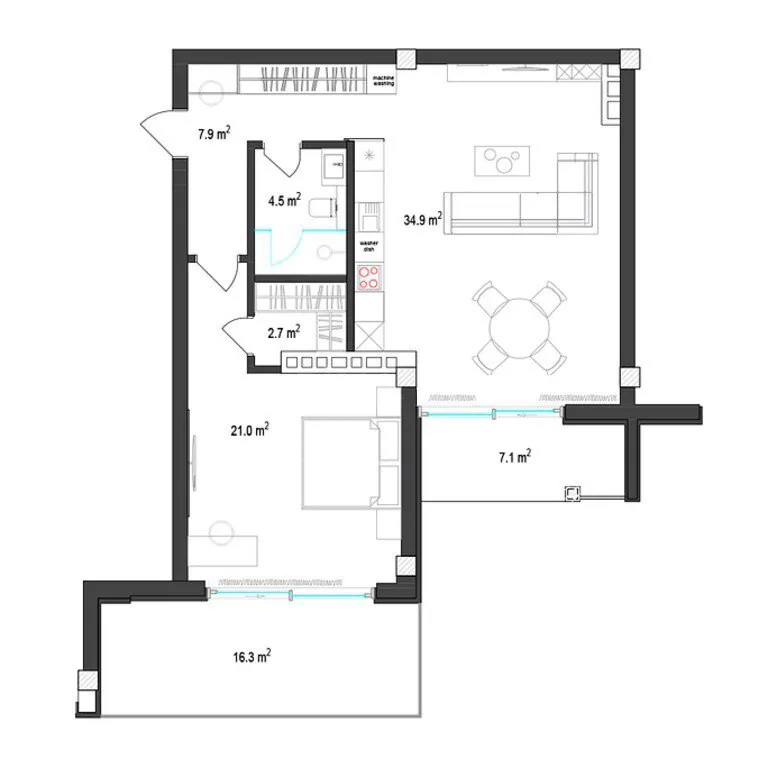 107,6 m²