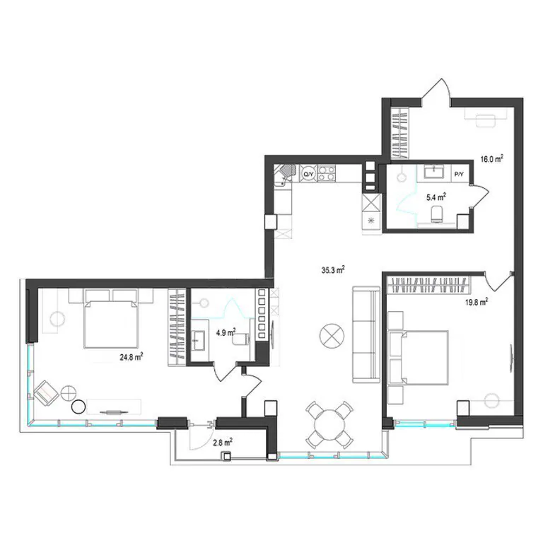 127 m²