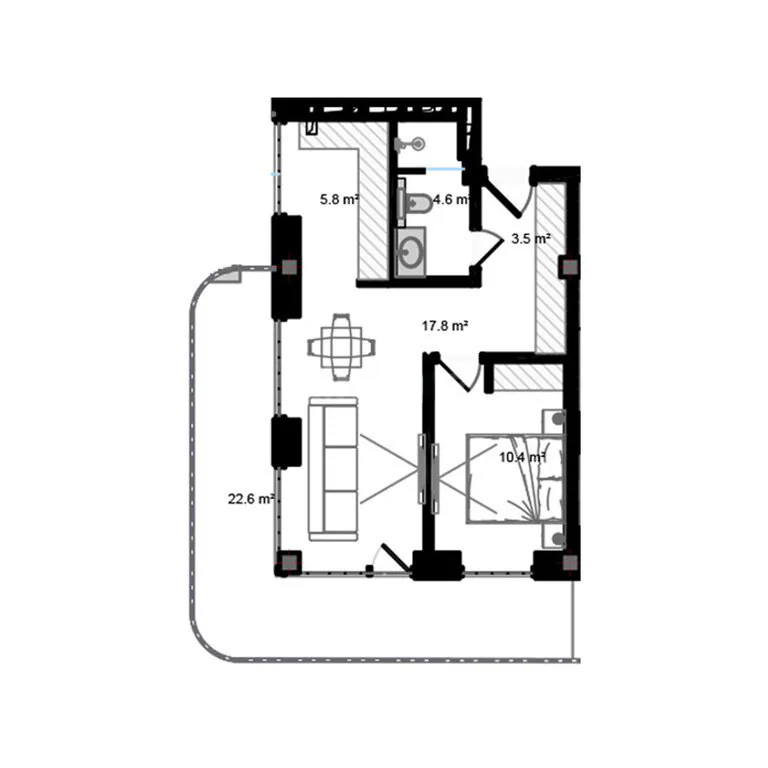 78,3 m²