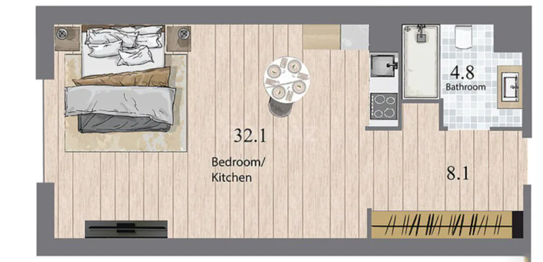 53,5 м²