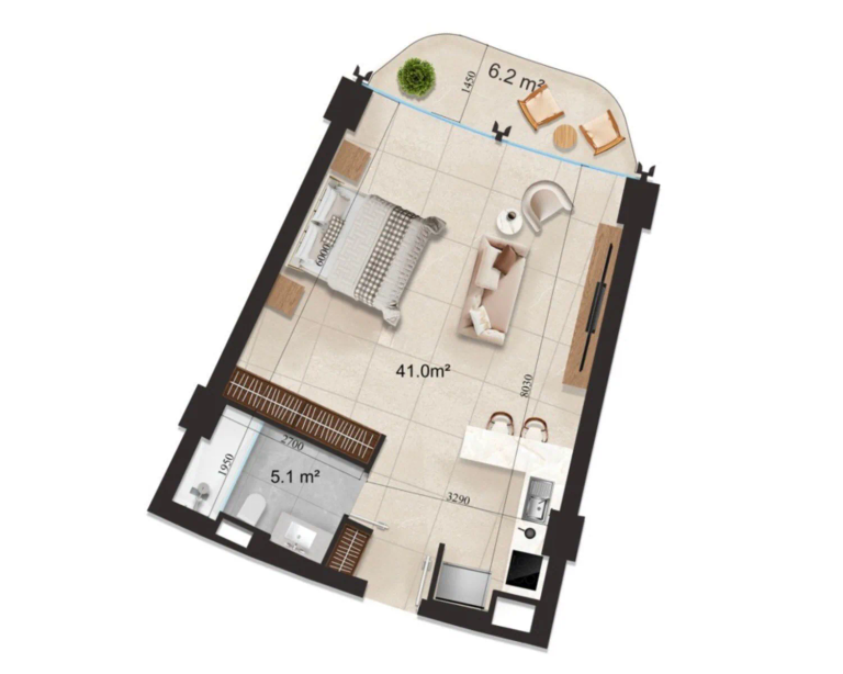 58,7 m²