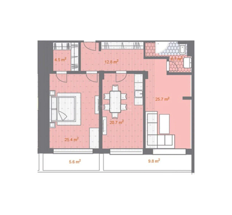 134 m²