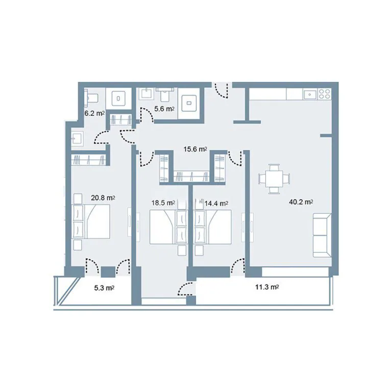 159 м²