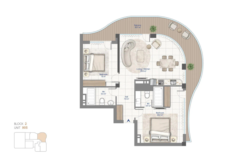 125,1 m²