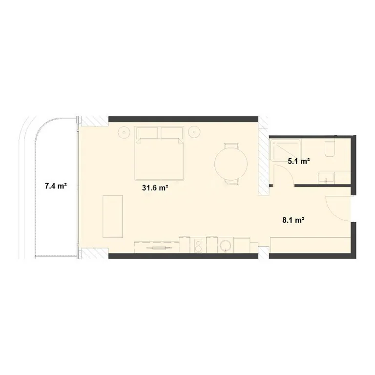 60,5 m²