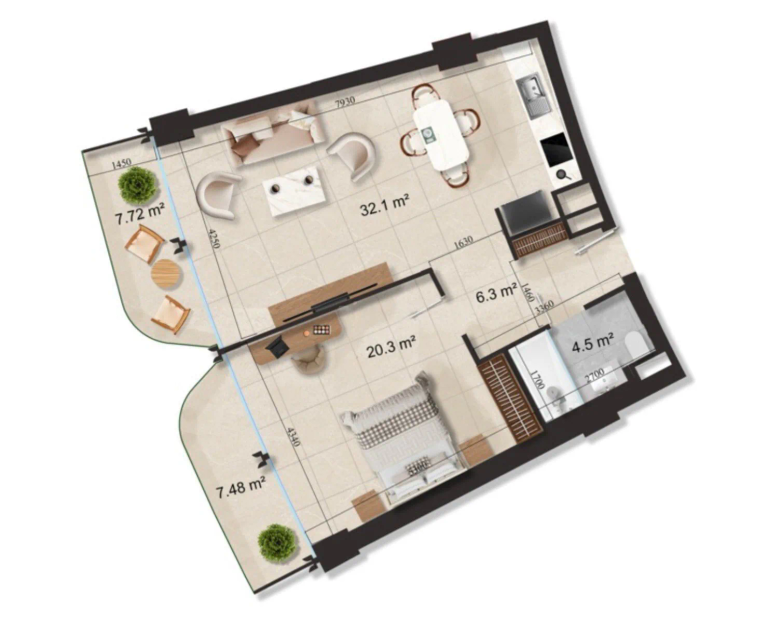 85,8 m²
