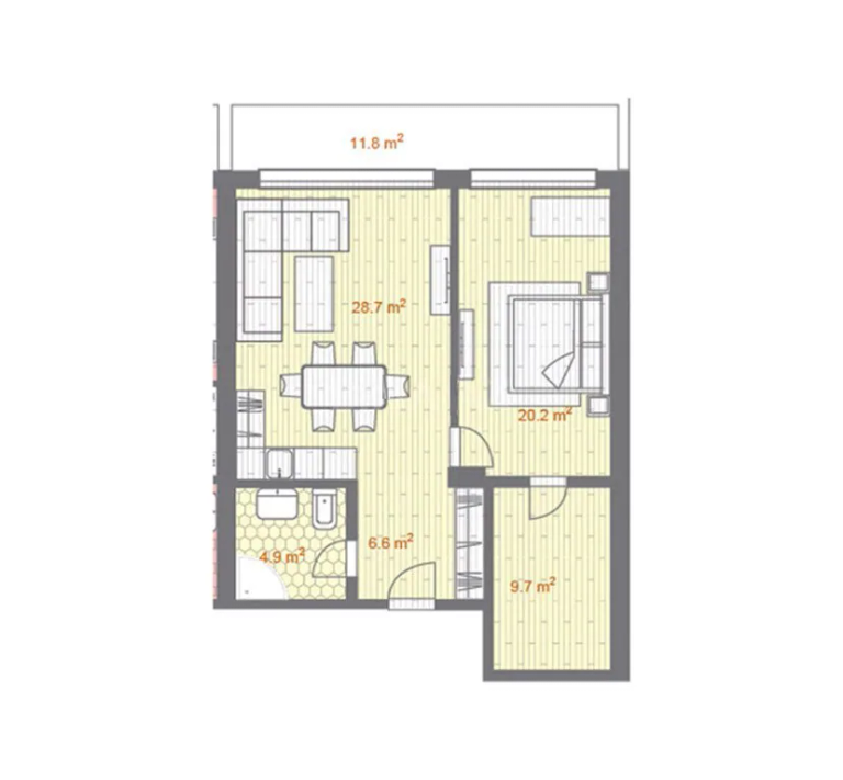 96,5 m²