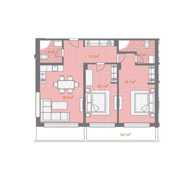 158 m²