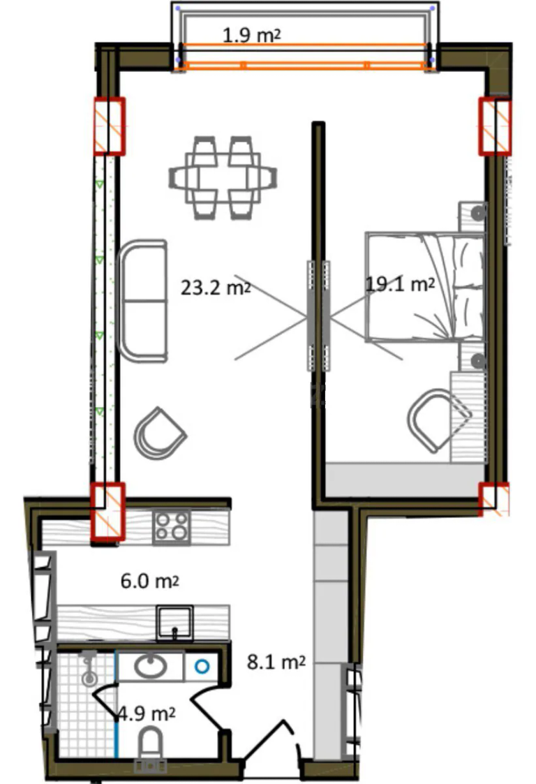 75,8 m²