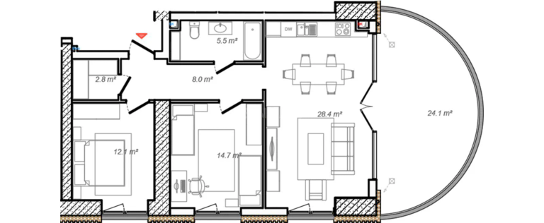 114,3 m²