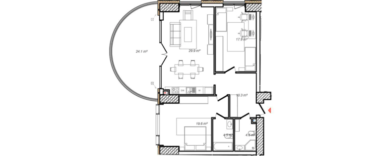 128,5 m²