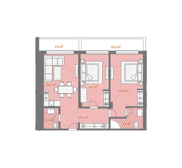 136 m²